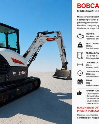 Bobcat e 55 z - anno 2022 - euro 32500,00 + iva