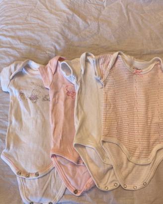 Set 4 Body  bimba caldo cotone 1-3 mesi