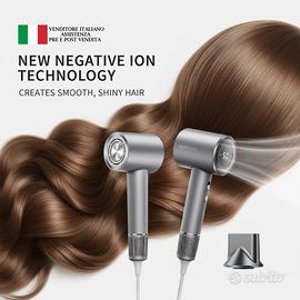 Asciugacapelli ionico tipo dyson 1600w grigio