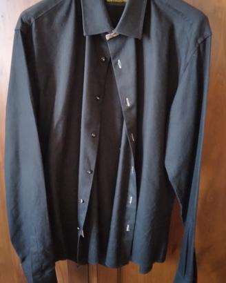 camicia nera maniche lunghe uomo