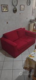  Divano 2 posti rosso in microfibra sfoderabile – 