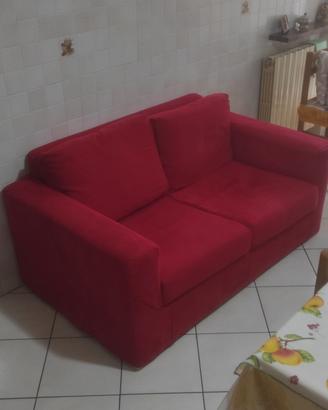  Divano 2 posti rosso in microfibra sfoderabile – 