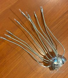 Lampadario cromata a bracci flessibili