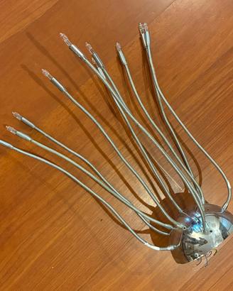 Lampadario cromata a bracci flessibili
