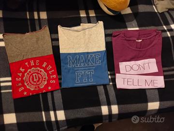 Lotto tre t-shirt sportive per allenamento 