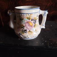 vaso cm 13x19  in ceramica bianco decor V. oassano