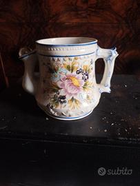 vaso cm 13x19  in ceramica bianco decor V. oassano