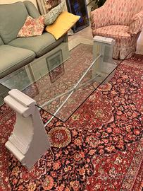 Tavolino cristallo/ferro/legno