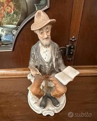 Statuetta vintage anni '80, vecchio uomo barbuto