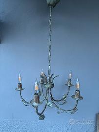 Lampadario ferro battuto