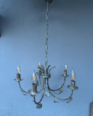 Lampadario ferro battuto