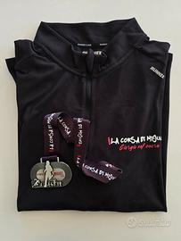 medaglia running e maglia maniche lunghe L