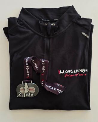 medaglia running e maglia maniche lunghe L