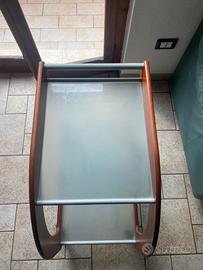 Carrello portavivande bar in legno e vetro