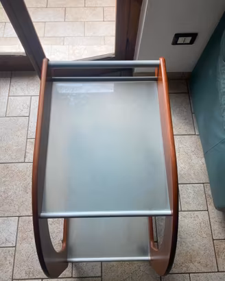 Carrello portavivande bar in legno e vetro