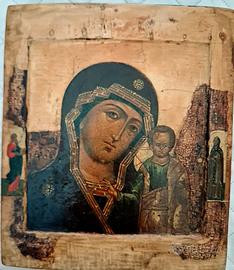 Antica icona russa "Madonna di Kazan "