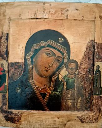 Antica icona russa "Madonna di Kazan "