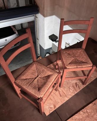 Sedie i legno di rovere