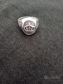 Anello metallo design corona Re