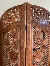 Separè Bali in legno intarsiato