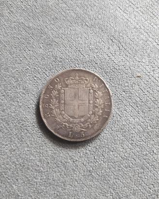 5 Lire Vittorio Emanuele II 1872 Argento