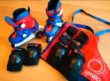 Set pattini roller Oxelo mbino borsa e protezioni