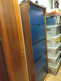 scarpiera blu legno