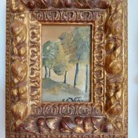Cornice con olio in miniatuta