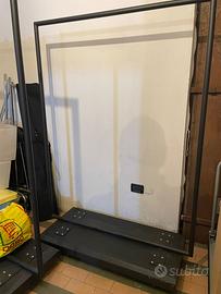 Stender porta abiti da negozio in acciaio nero