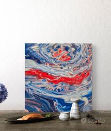 Quadro Astratto Fluid Art 30x30 cm fatto a mano