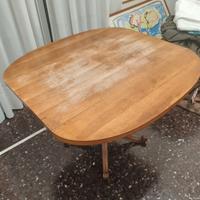 Tavolo antico a vela in legno massello