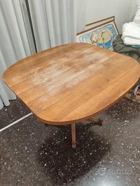 Tavolo antico a vela in legno massello