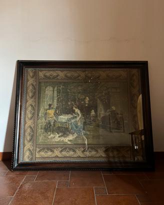 Arazzo incorniciato con firma del 1881
