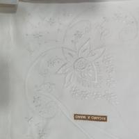 Lenzuolo matrimoniale con federe ricamato a mano