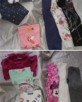 Lotto 12 pezzi tute pantaloni bambina 4/6 anni