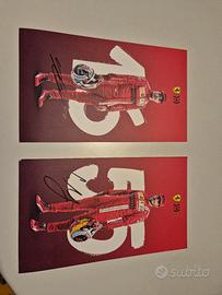 autografo Leclerc e Sainz