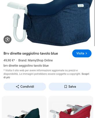 seggiolino da tavolo brevi