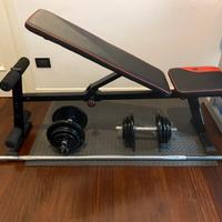 Panca regolabile + manubri + bilancere: 40/50 kg