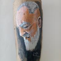 Ritratto di San Pio - olio su tegola