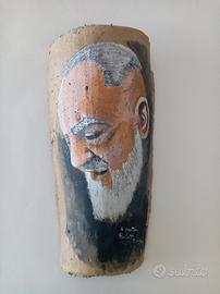 Ritratto di San Pio - olio su tegola