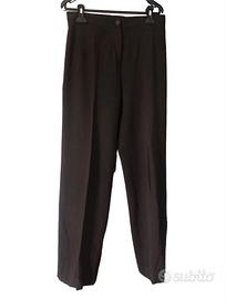 Pantaloni vintage vita alta gamba dritta marroni
