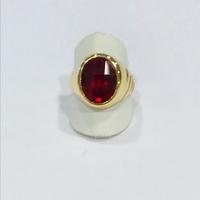 ANELLO ORO 18KT CON PIETRA ROSSA