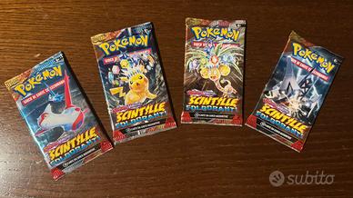 Artset 4 Bustine Pokemon Scintille Folgoranti