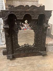 Specchio ETNICO con cornice legno lavorato