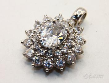 Esclusivo ciondolo Vintage argento pietre CZ