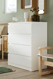 Cassettiera MALM bianca 4 cassetti
con 4 cassetti