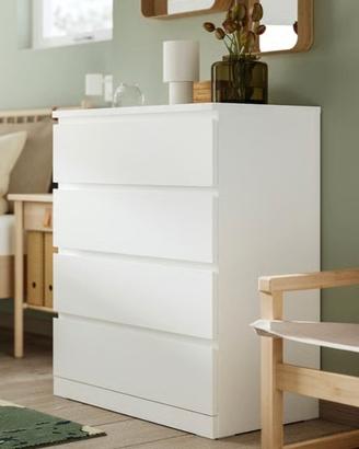 Cassettiera MALM bianca 4 cassetti
con 4 cassetti