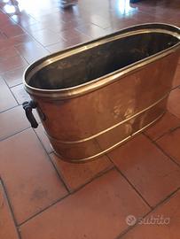 Fioriera portavaso vintage ottone - 42 cm