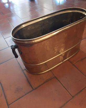 Fioriera portavaso vintage ottone - 42 cm