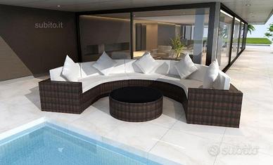 Divano Semicircolare in polyrattan arredo giardino